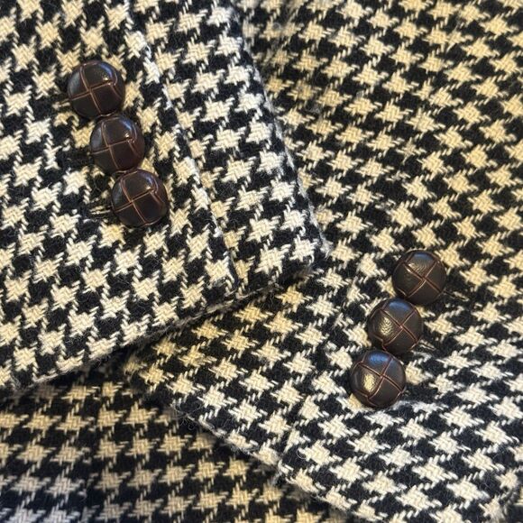 J.Crew Women’s Houndstooth Wool Blend Blazer Jacket Size 0 Black Cream Fall 2013 - Picture 10 of 10